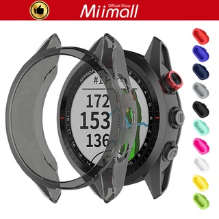 Miimall Garmin Approach S62 เคส + ปลั๊กกันฝุ่น Soft TPU เต็มรอบเคสป้องกันรอยขีดข่วนเคสกันกระแทกสำหรับ Garmin Approach S62