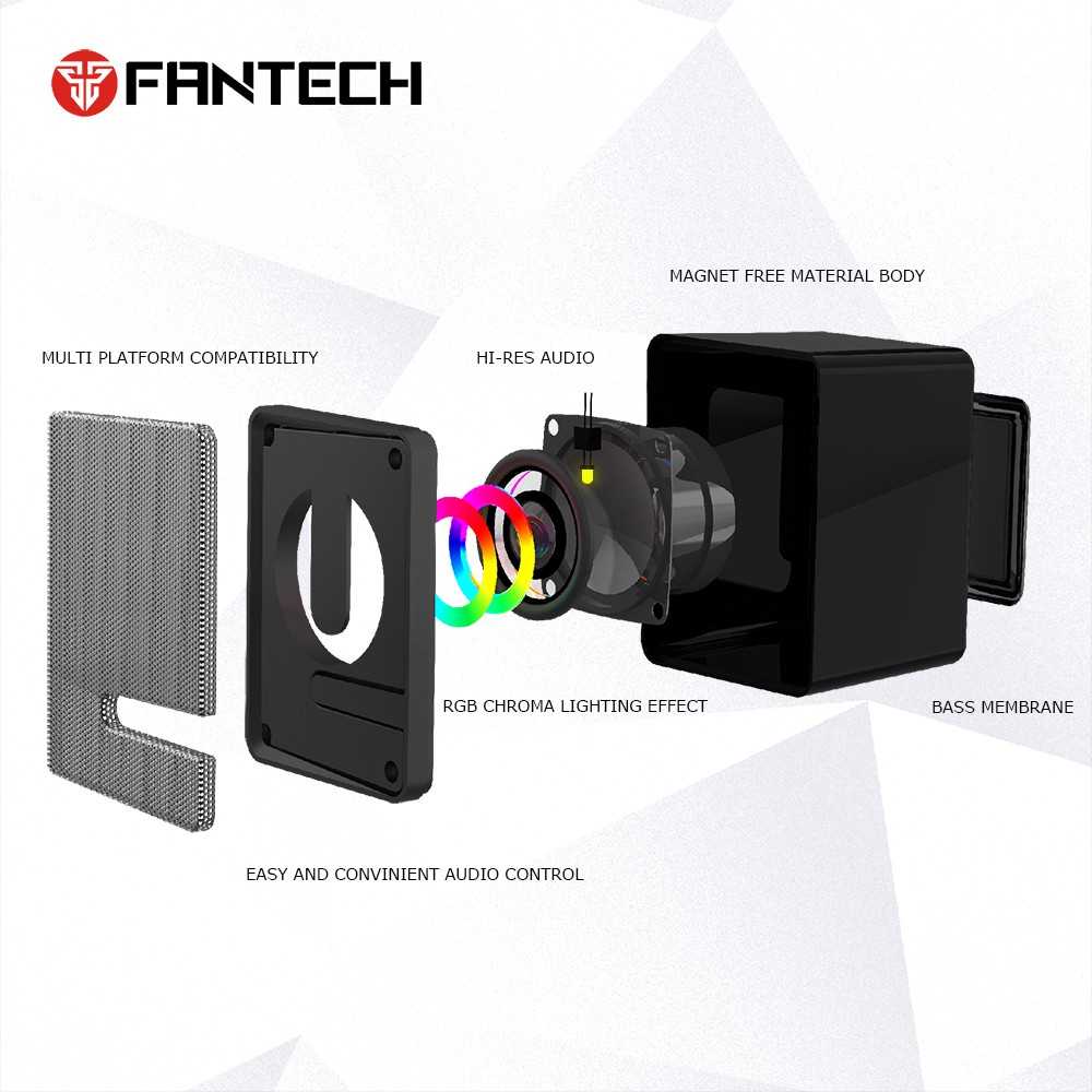 ลำโพงเกมมิ่ง RGB FANTECH ลำโพงคอม GS203 Gaming speaker (Space Edition) ประกันศูนย์ 2ปี