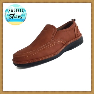 CSB รองเท้าคัทชูชาย รุ่น CM369 สีแทน รองเท้าโลฟเฟอร์ loafer รองเท้าหนังชายแบบสวม by Pacific Shoes