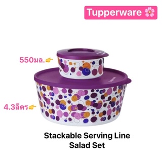 ภาชนะซ้อนและล๊อคได้ Tupperware รุ่น Stackable Serving Line Salad Set (2ใบ)