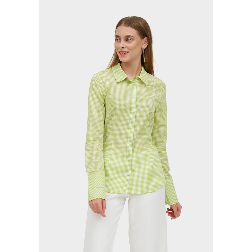 Pierre Cardin เสื้อเชิ้ต สีเขียว สําหรับผู้หญิง 402