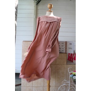 เดรส silk สีโอรส ผ้าทิ้งตัว