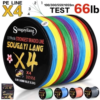 Sougayilang ใหม่ 100M 300M สายตกปลา 4X Braid PE สายตกปลาดึงทดสอบ 30KG สายตกปลาที่แข็งแกร่ง