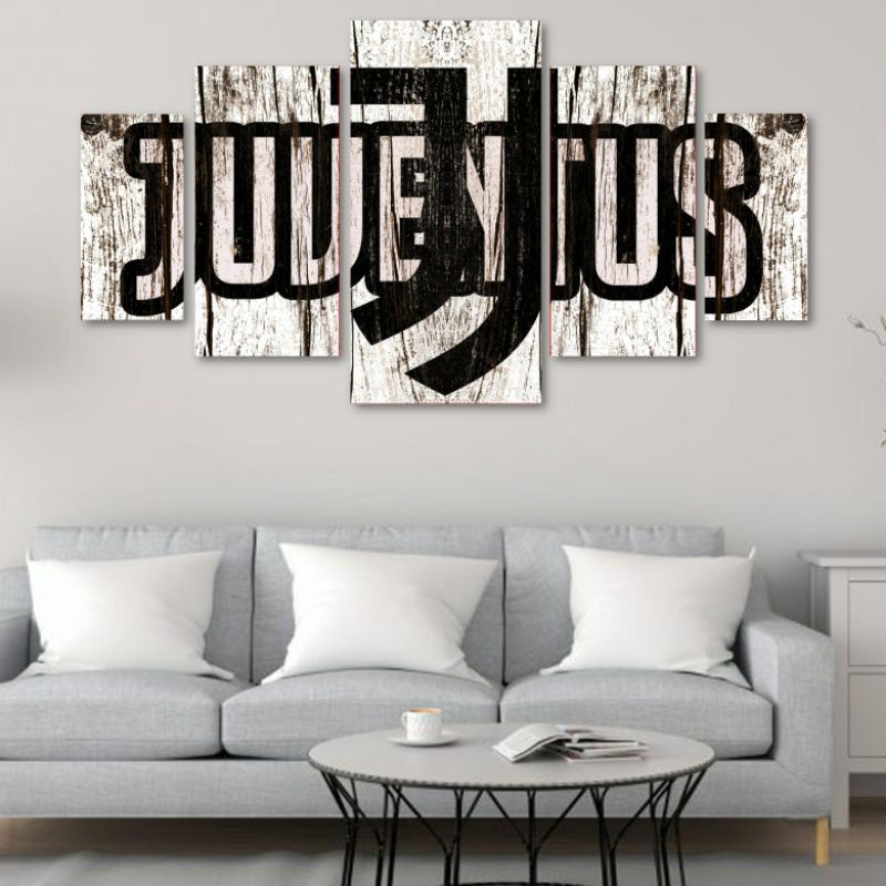 Hiasan DINDING KAYU ตกแต่งผนัง walldecor โปสเตอร์ไม้โลโก้สโมสรฟุตบอลที่กําหนดเอง Juventus / i Bianco