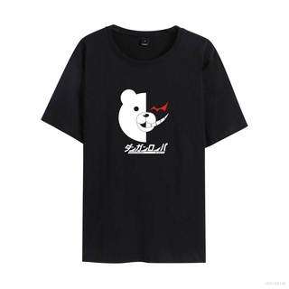 เสื้อยืด พิมพ์ลายอนิเมะ Monokuma Bear Danganronpa: Trigger แฟชั่นยอดนิยม สําหรับผู้ชาย และผู้หญิง มีสีดํา สีขาว