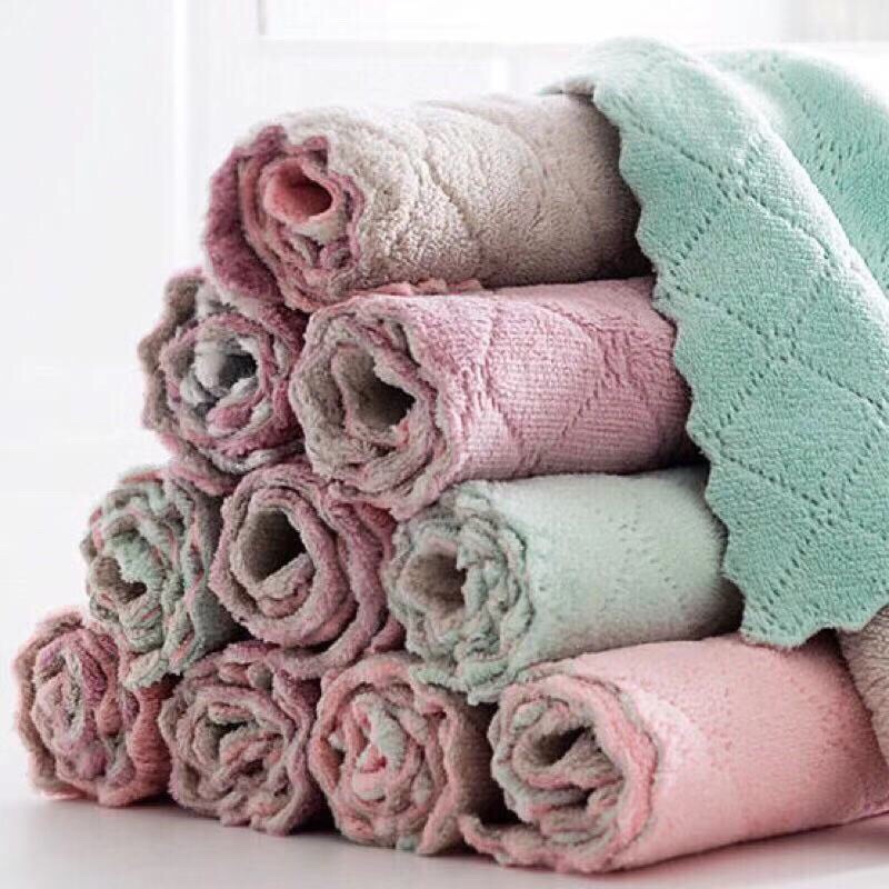 GTRmallshop FT957 (ร้านไทย) ผ้าเช็ดโต๊ะ,จาน,เฟอร์นิเจอร์,รถ ซึมซับน้ำดีซักออกง่าย (อุปกรณ์ดูแลบ้าน ทำความสะอาด) - รูปที่ 2