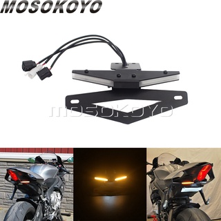 MD-หางเรียบร้อยพิทักษ์กำจัด Integarted ชุดสำหรับ Yamaha YZF R1 YZFR1 2015 16 17 18 2019ด้านหลังกรอบยึดป้ายทะเบียน W/Ligh