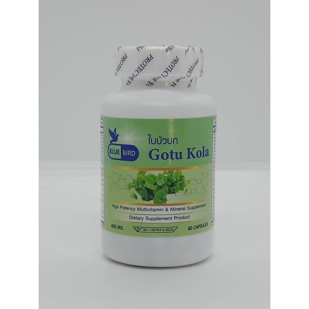 ใบบัวบก Gotu Kola ตรา บลูเบิร์ด ขนาด 600 มิลลิกรัม 60 แคปซูล - รูปที่ 4