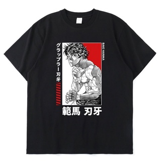 เสื้อผ้าผชเสื้อยืดแขนสั้นลําลอง ผ้าฝ้าย พิมพ์ลายอนิเมะ Baki The Grappler Yujiro Hanma แฟชั่นคลาสสิก สําหรับผู้ชาย BHYX W