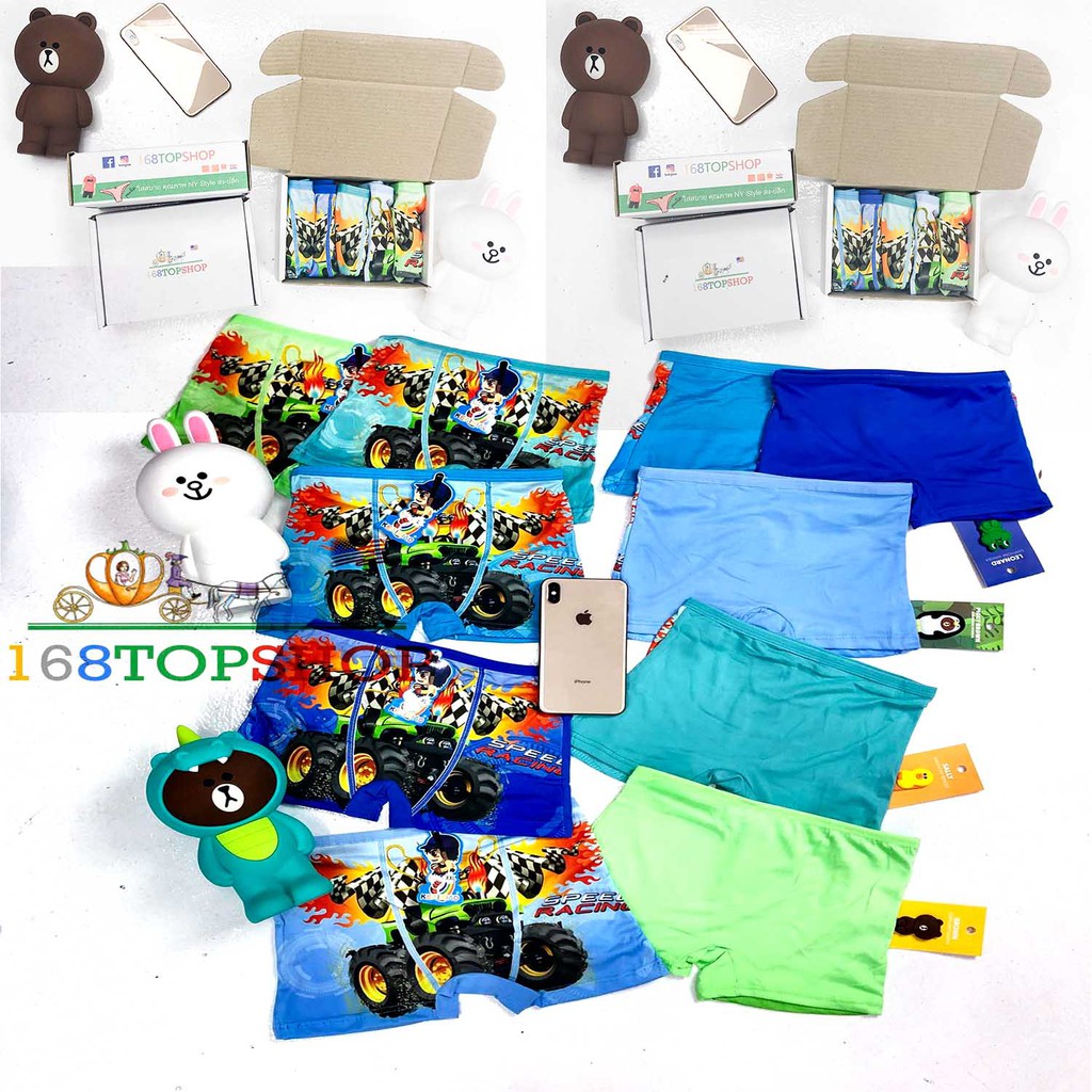 ABN Boy 10 ตัว กางเกงในเด็กชาย #1ถูกสุดในไทย sizeS-xxL คละสีลาย Boys Cartoon Underwear กกนเด็กชาย
