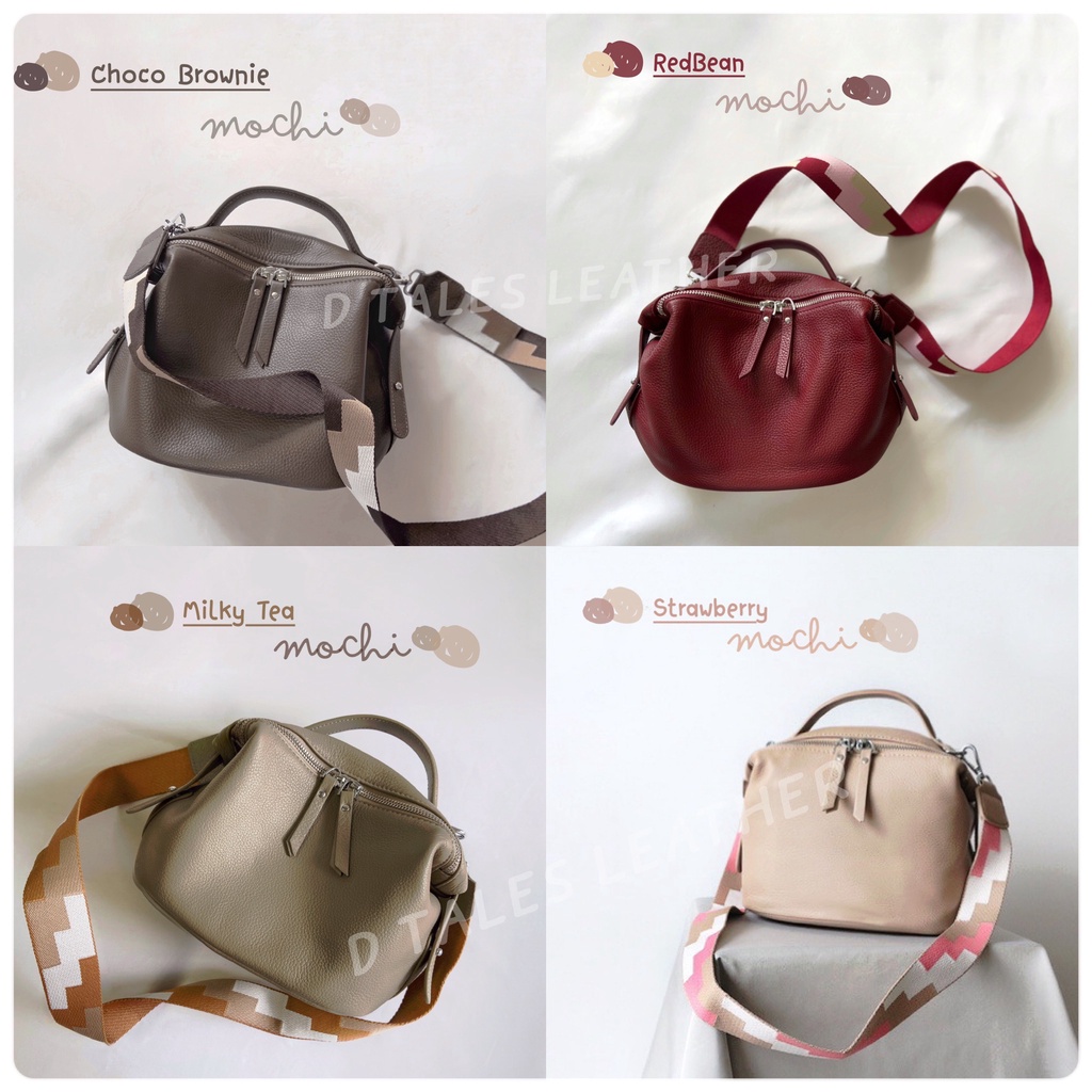 (เหลือ12xx โค้ด30%)DTALES Sale Mochi Bucket Bag กระเป๋าหนังแท้ 2สาย หนังวัวปั่นนุ่ม นิ่มยวบสุดพลัง หนังวัวแท้