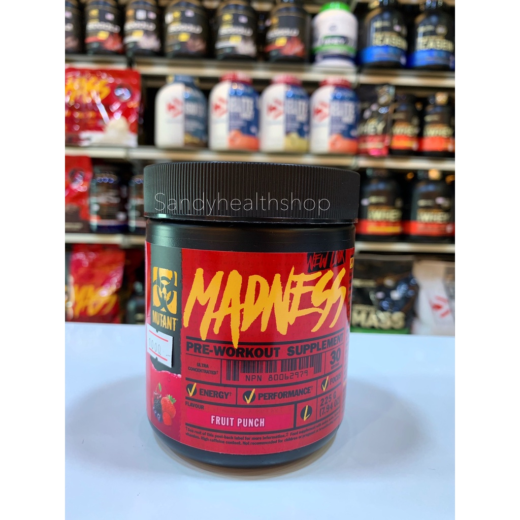 Mutant Pre workout Madness 225 g.มูแทนท์ เมสเนส ขนาด225กรัม ออกกำลังยาวนาน