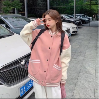 Harajuku ผู้หญิงแขนยาวเบสบอล Uniform หลวมแฟชั่นเสื้อแจ็คเก็ตผู้หญิง Street เกาหลี Single-Breasted Outerwea 2022ใหม่