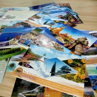 Abiz โปสการ์ด ส่งความสุข (เซต 12ใบ) ท่องเที่ยวไทย ยุโรป สืบสานความเป็นไทย postcard set ขนาด 4x6 นิ้ว