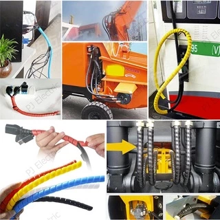 ไส้ไก่เก็บสายไฟ ปลอกเก็บสายไฟ ท่อเกลียวเก็บสายไฟ Spiral Wire Organizer Wrap ขนาด 10 หรือ14 มิลลิเมตร ความยาว 1 เมตร