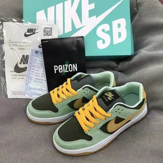 dunk SB รองเท้าผ้าใบหุ้มข้อส้นเตี้ยสำหรับบุรุษและสตรีสีเขียว (ไซส์ 36-44)