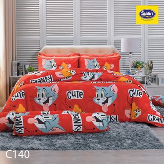 Satin Junior ผ้าปูที่นอน 5 ฟุต  5 ชิ้น (ไม่รวมผ้านวม) No.C140 Tom&amp;Jerry