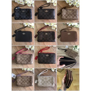 COACH WRISTLET กระเป๋าคล้องมือ กระเป๋าคล้องแขน 2 ซิป ไซส์ S ขนาด 6"x4"