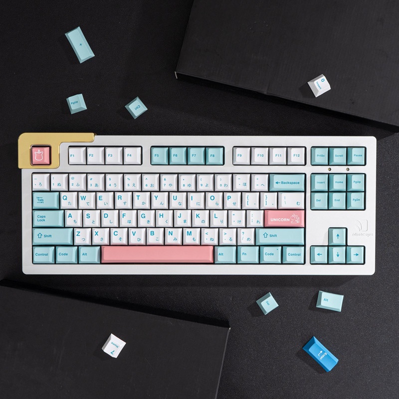 GMK Unicorn 132 คีย์โปรไฟล์เชอร์รี่ DYE-SUB PBT Keycap Custom ส่วนบุคคล Keycaps สําหรับคีย์บอร์ดแบบก