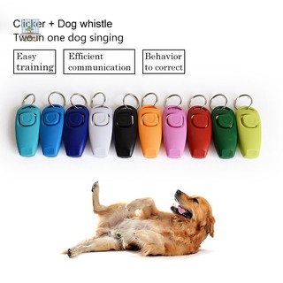 NU Hot Sale!Combo Dog Clicker &amp; Whistle - Training,Pet Trainer Click Puppy With Guide,With Key Ring .th