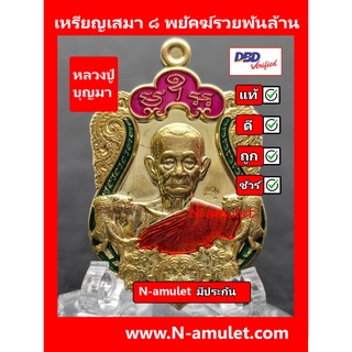 เหรียญหลวงปู่บุญมา รุ่น ๘ พยัคฆ์รวยพันล้าน เนื้อทองทิพย์ ลงยา 3 สี สุ่มโค้ด