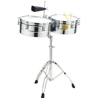 Tycoon Percussion กลอง Timbale 14"+15" พร้อมคาวเบล รุ่น TTI-1415C (Timbales สีโครเมียม)