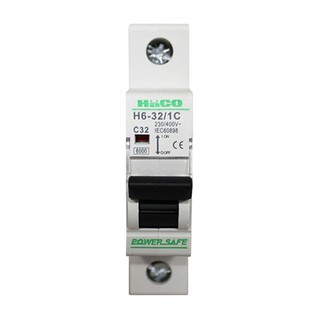 Breaker BREAKER 32A H6-32/1C HACO Circuit breaker Electrical work เบรกเกอร์ เบรกเกอร์ HACO 32A H6-32/1C เบรกเกอร์ ตู้ไฟ