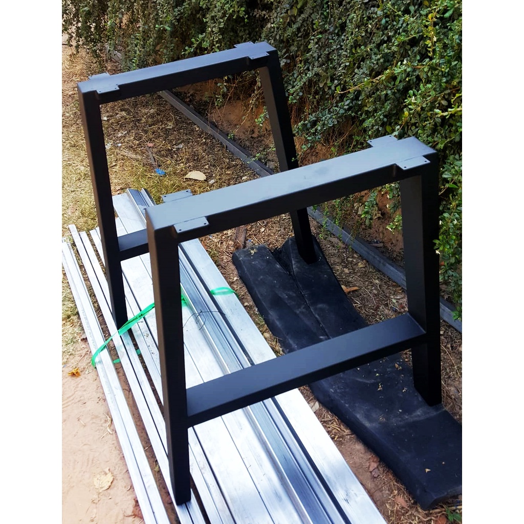 Pradoo'Siam ขาโต๊ะเหล็กสำเร็จรูป  ทรง A Model W50xH70 เหล็ก3x1.5นิ้ว สีดำด้าน (1คู่) 2ขา ทำจากเหล็กกัลวาไนท์อย่างดี - รูปที่ 3