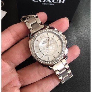 (ส่งฟรี) นาฬิกา Coach Mini Boyfriend Silver Tone Bracelet Watch เรือนเงิน หน้าปัด 36 มม. มาพร้อมกล่อง Coach