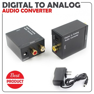 Optical Toslink SPDIF Coax Digital เป็นอะแดปเตอร์แปลงเสียงอนาล็อก RCA R / L