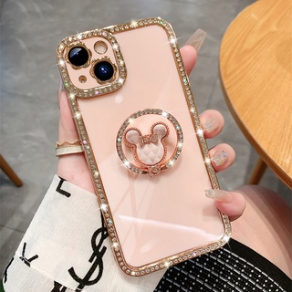 เคสโทรศัพท์มือถือ TPU แบบนิ่ม ประดับเพชร 360 องศา หรูหรา คุณภาพสูง สําหรับ iPhone11 12 13 Pro Max 12pro 13pro 11promax 11pro