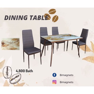 โต๊ะกินข้าวหน้าท๊อปเป็นกระจก (marble design)🍱🍲🥘🍟🍕🥗