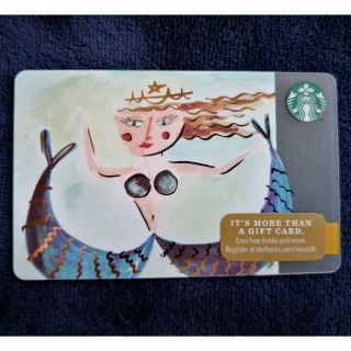 2014 Starbucks USA Siren Mermaid wit Crown Gift Card