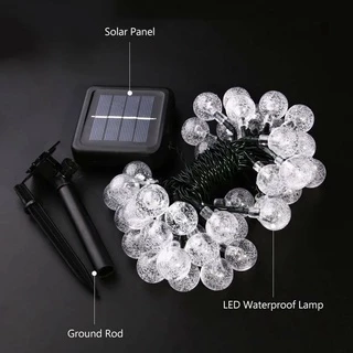 โซล่าเซลล์ ลายปิงปอง สายดำแบบ 25/50/100/หลอด LED ไฟกระพริบ ไฟตกแต่งกลางแจ้ง