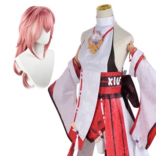 Holoun Genshin Impact Yae Miko Game วิกผมคอสเพลย์ สําหรับปาร์ตี้ฮาโลวีน