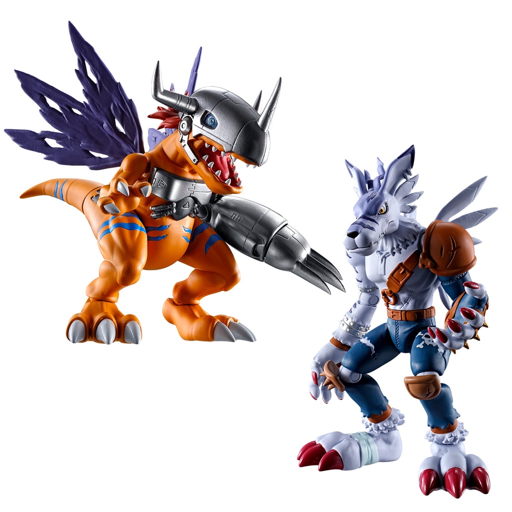 SHODO Digimon MetalGreymon & WereGarurumon 1 ชุด มี 2 ตัว Bandai Figure ดิจิมอน