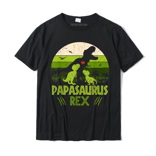 เสื้อยืด ผ้าฝ้าย พิมพ์ลายพระอาทิตย์ตก 2 Papasaurus สไตล์วินเทจ สําหรับผู้ชาย