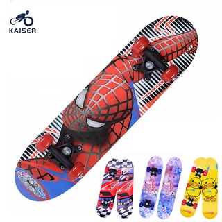 KAISER Skateboards สเก็ตบอร์ด สเก็ตบอร์ดเด็ก 60CM สะเก็ตบอร์ด สเก็ตบอร์ด 4 ล้อ สเก็ตบอร์ดสำหรับเด็ก ทนต่อการตก