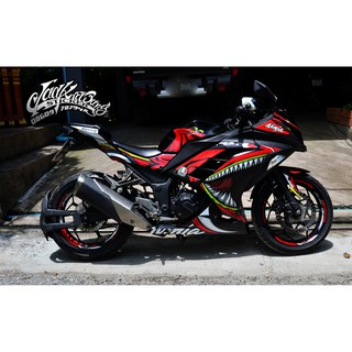 สติ๊กเกอร์ Full Body ลาย ฉลาม V.2 เต็มคัน รถรุ่น Kawasaki Ninja 250/300