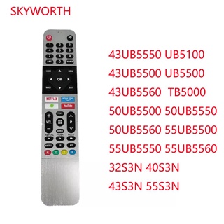 Coocaa Skyworth รีโมตคอนโทรล สําหรับสมาร์ททีวี Android TV 539c-268920รีโมตคอนโทรล W010 สําหรับสมาร์ททีวี TB5000 UB5100 UB5500 UB5 Series (43UB5500 43UB5550 43UB5560 50UB5500 50UB5550 50UB5560 55UB5500 55UB5550 55UB5560) Coocaa S3N Series