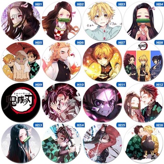 Mtdbpk เข็มกลัด ลายการ์ตูนอนิเมะ Demon Slayer ป้องกันรอยขีดข่วน สําหรับติดประตูห้องครัว