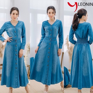 แม๊กซี่เดรสยีนส์ Maxi Dress jeans Leonine SEP15อ่อน แซกยีนส์ยาว