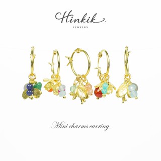 ต่างหู แฟชั่น ขนาดเล็ก ห้อยหินแท้ สีสัน สดใส แฮนด์เมด Earring charms handmade