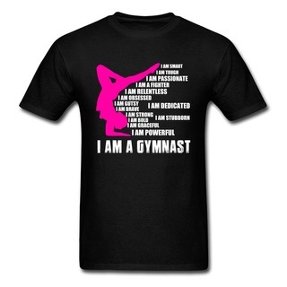 [S-5XL]เสื้อยืด ผ้าฝ้าย พิมพ์ลายตัวอักษร IM A GYMNAST คุณภาพสูง สีดํา เหมาะกับของขวัญวันแม่ สําหรับผู้ชาย และผู้หญิง