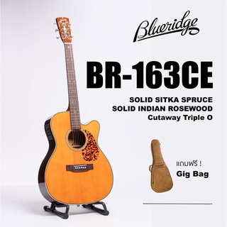 กีตาร์โปร่ง Blueridge รุ่น BR-163CE ทรง Cutaway OOO Top Solid Sitka Spruce / Solid Indian Rosewood แถมฟรี Gig Bag