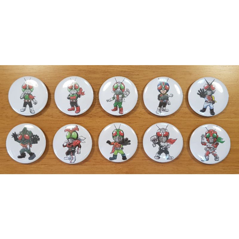ชุดเข็มกลัด MASKED RIDER Can Badge ไอ้มดแดง โชวะ ครบเซต 10 อัน Kamen Rider 1 - ZX ของใหม่