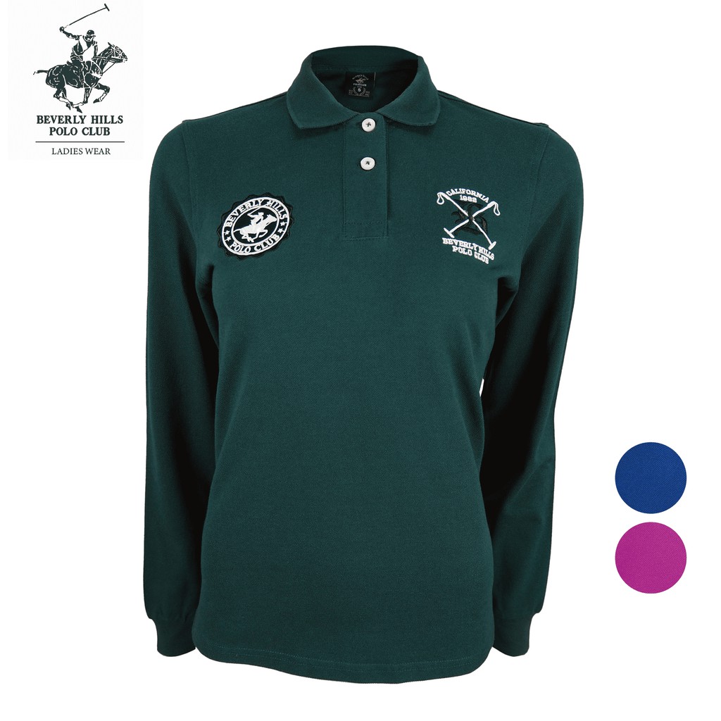 BHPC BHP237 เสื้อโปโลผ้าฝ้ายสําหรับผู้หญิง | เสื้อโปโลปักลาย Casual Preppy S-XL