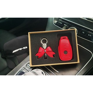 Case ซองหนัง กุญแจรถยนต์ Benz รุ่นใหม่ C-Class W205 C220d C300e / E-Class W213 E350e E300e E220d - สีแดง