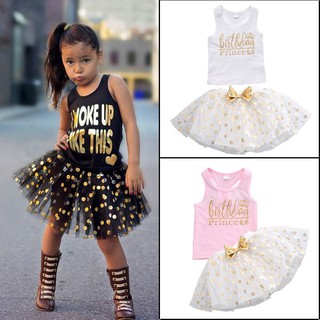 BABYGARDEN เสื้อยืด + กระโปรง ประดับโบว์ ผ้าระบาย สำหรับเด็ก