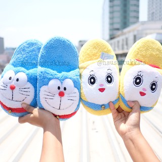 รองเท้าใส่ในบ้าน พื้นหนา 3D หน้า Doraemon โดราเอม่อน &amp; Doraemi โดราเอมี่ โดราเอมอน โดเรม่อน โดเรมอน โดราเอมี โดเรมี่